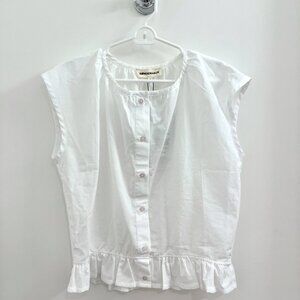 NWT Sonderhaus Studios White Button Tank, Size: M